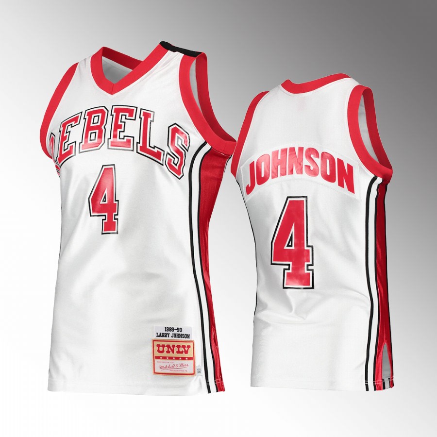 UNLV Rebels Larry Johnson Throwback #4 White Jersey