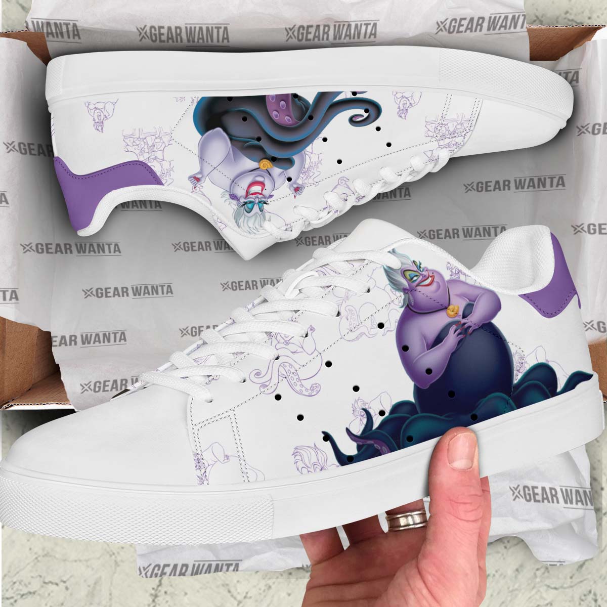 Ursula Skate Shoes Custom The Little Mermaid Cartoon Sneakers