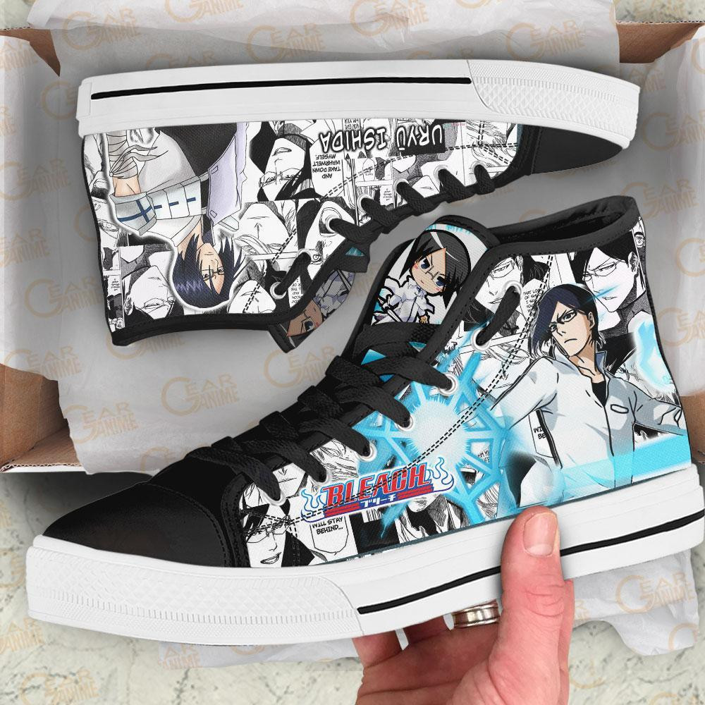 Uryu Ishida High Top Shoes Custom Manga Anime Bleach Sneakers