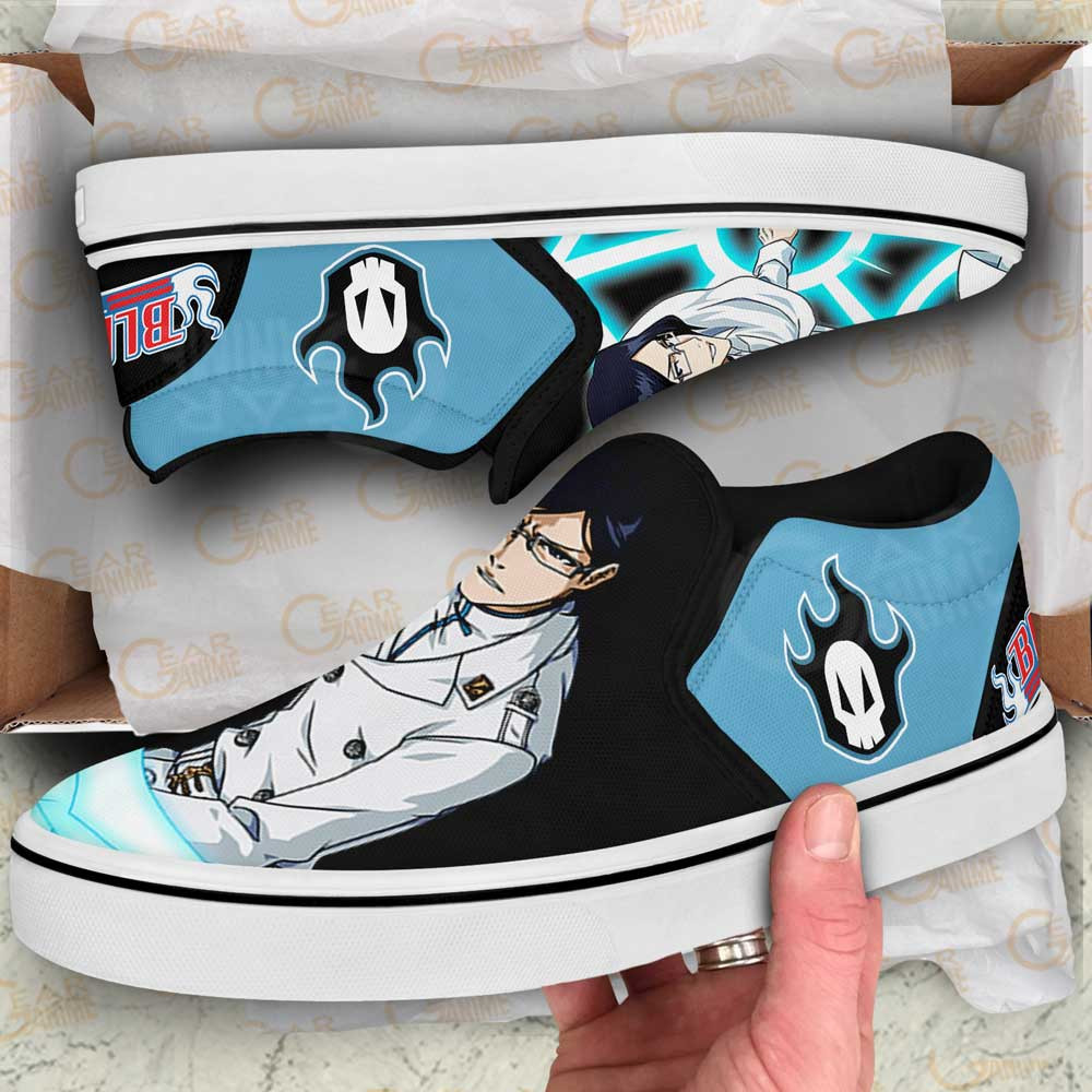 Uryu Ishida Slip-On Shoes Canvas Bleach Custom Anime Shoes