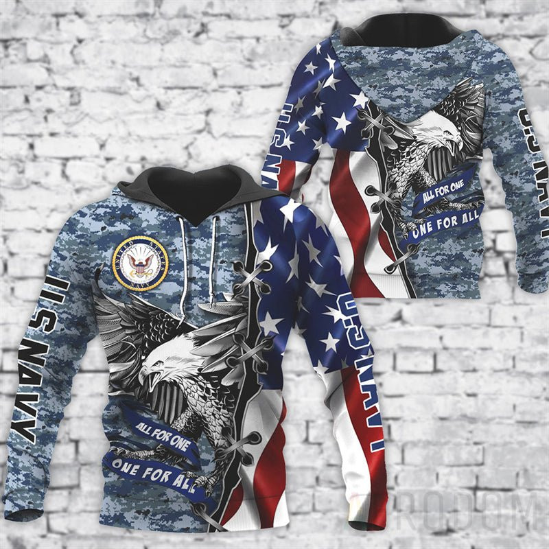 Us Flag Eagle Navy Veteran Hoodie