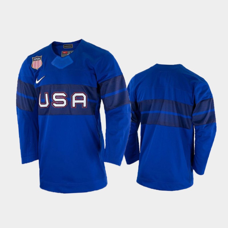 USA 2022 Beijing Winter Olympic Blue Alternate Jersey Men