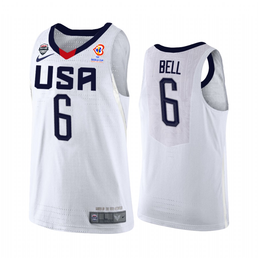 USA 2023 FIBA World Cup Qualifiers Jordan Bell #6 White Jersey Home