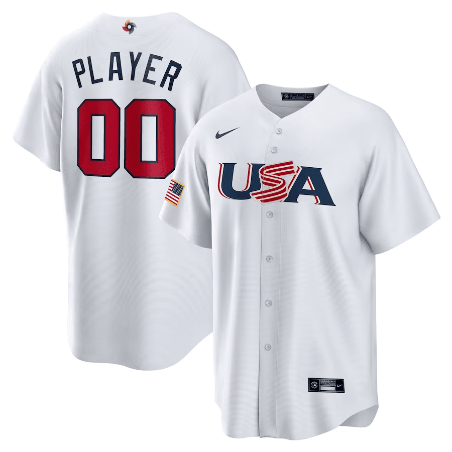 USA Baseball 2023 World Baseball Classic Custom 00 Stitched Jersey – White