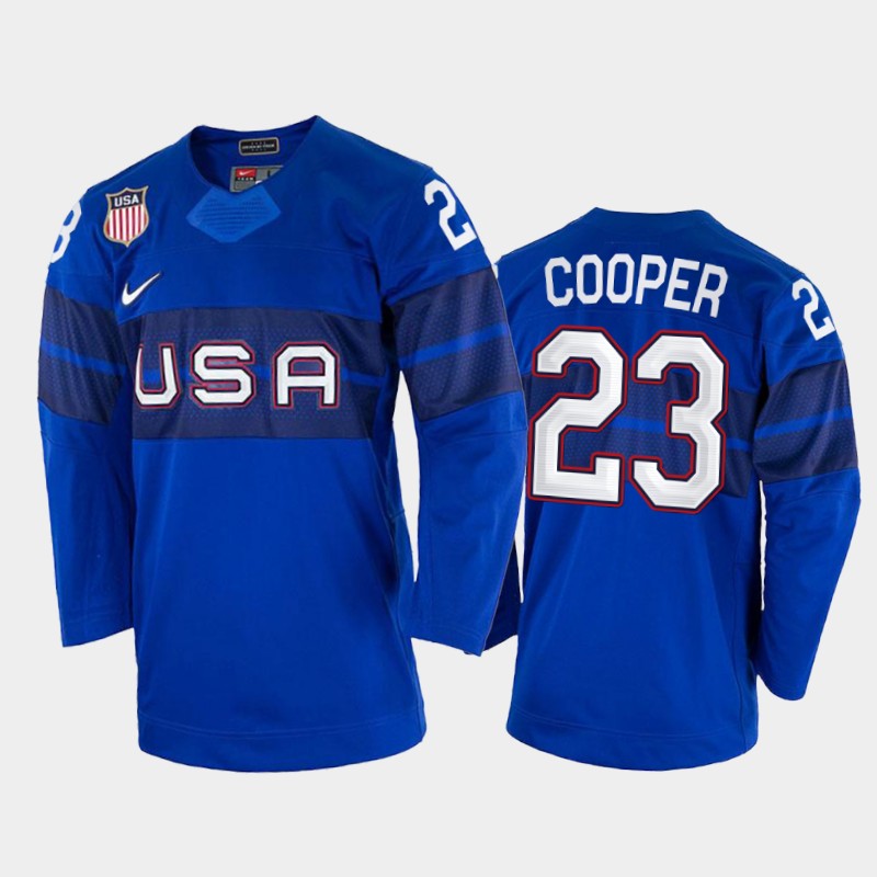 USA Brian Cooper 2022 Winter Olympics Royal #23 Jersey