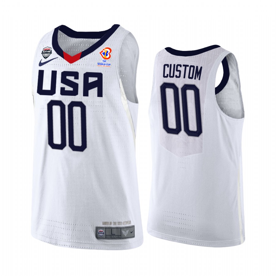 USA FIBA AmeriCup 2022 Custom #00 White Jersey