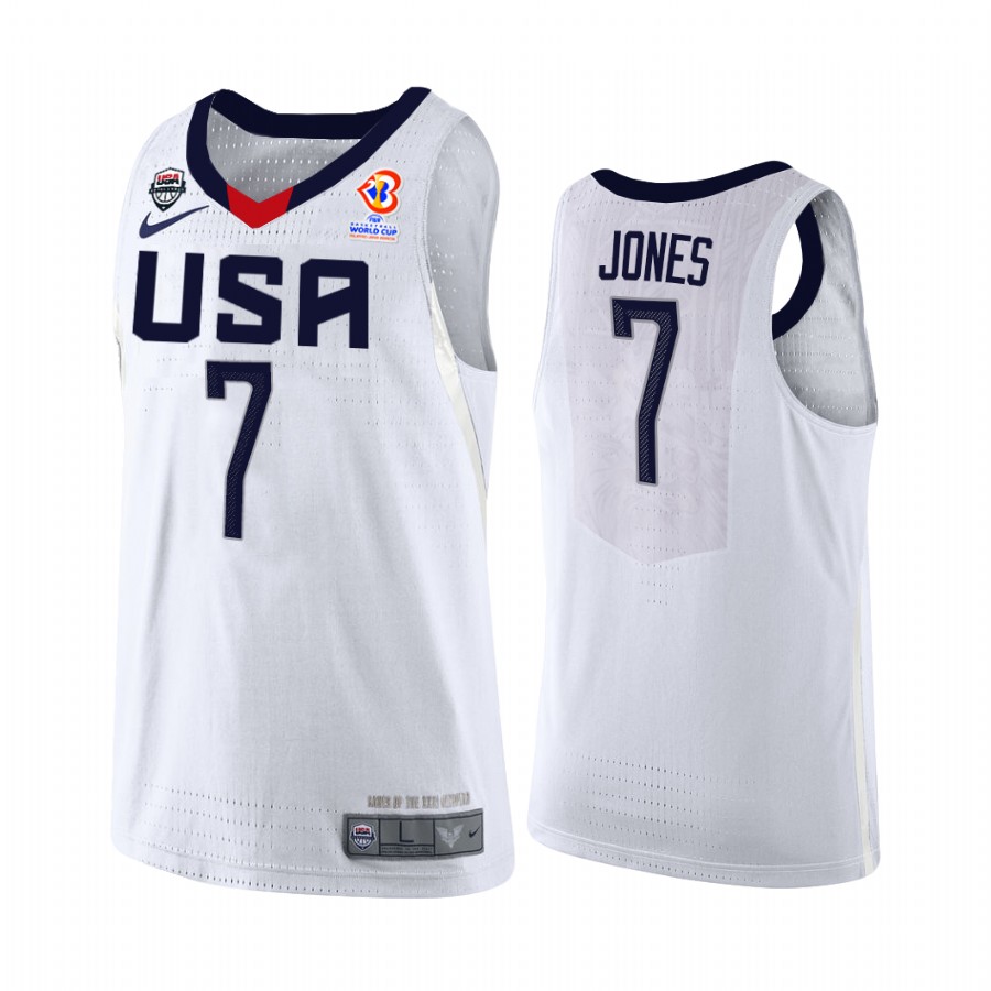 USA FIBA AmeriCup 2022 Jalen Jones #7 White Jersey