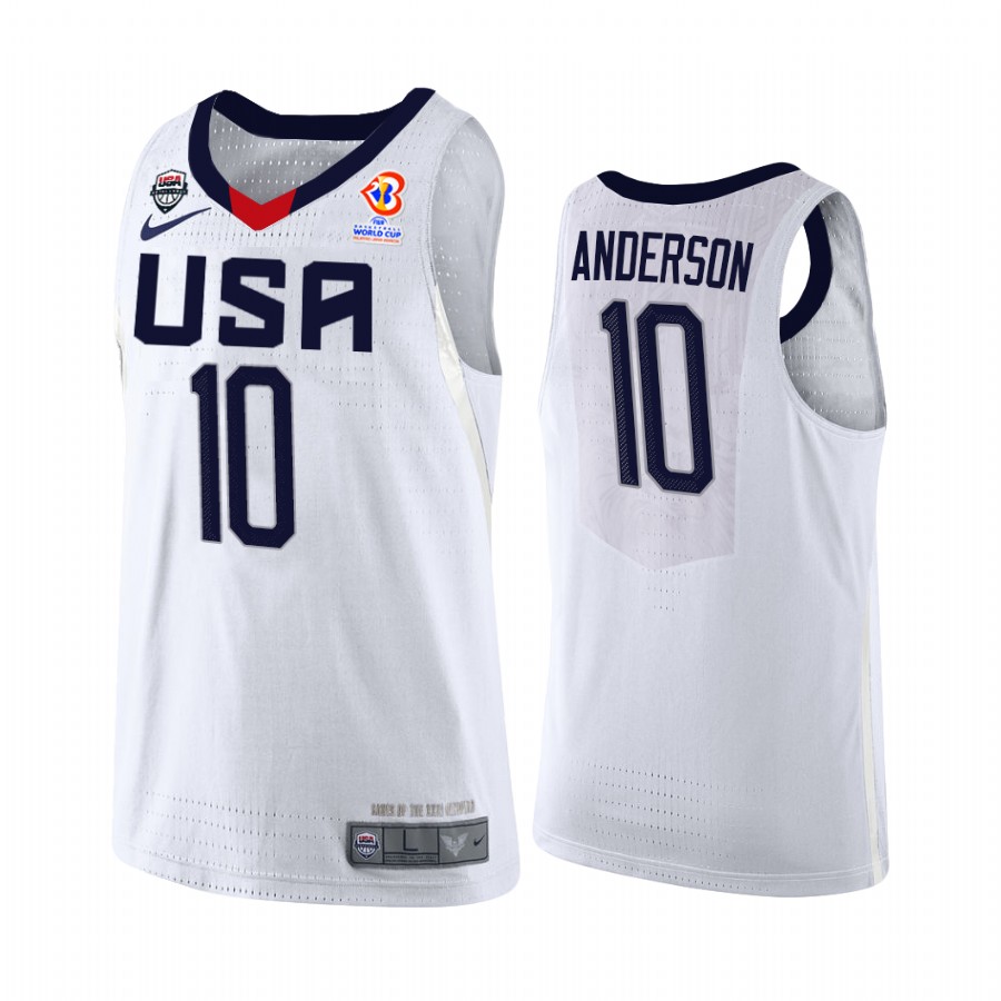USA FIBA AmeriCup 2022 Justin Anderson #10 White Jersey