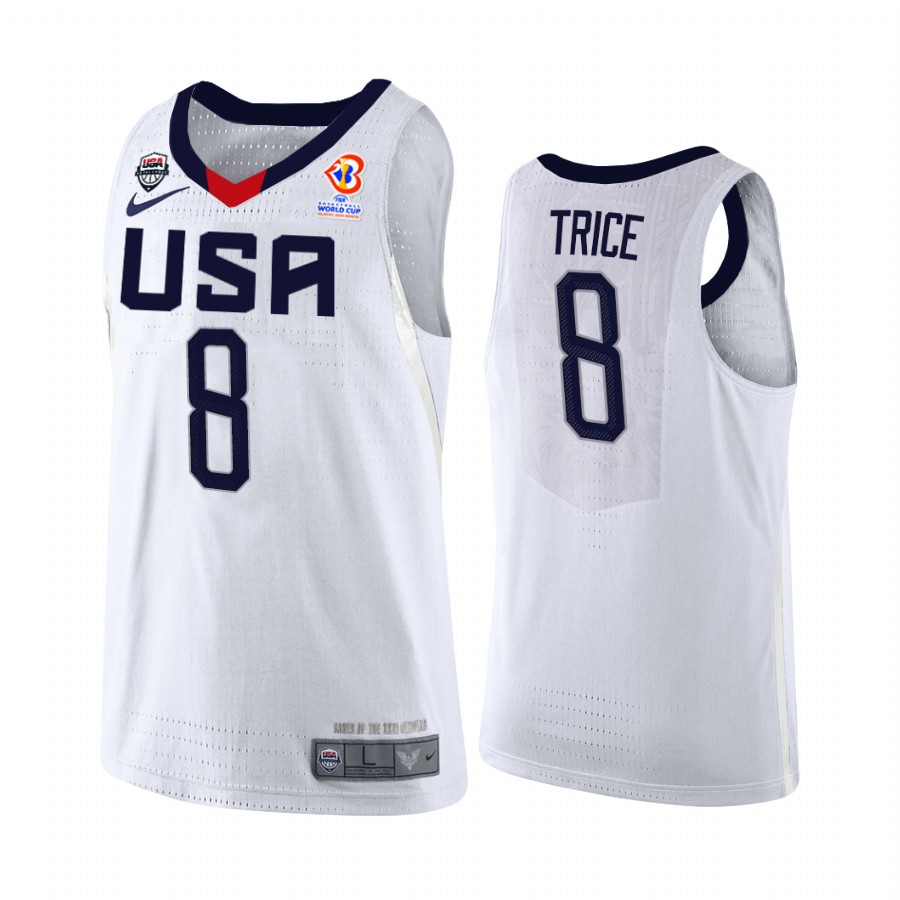 USA FIBA AmeriCup 2022 Travis Trice #8 White Jersey