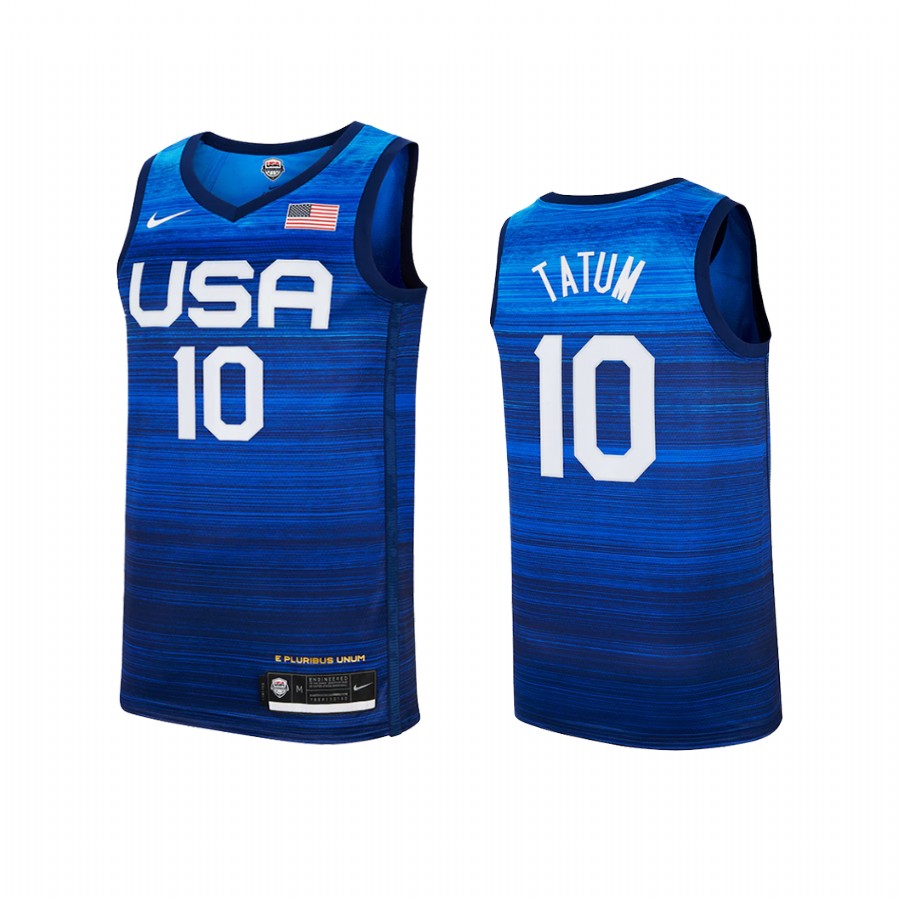 USA Jayson Tatum 2020 Summer Olympics Blue Youth Jersey Player #10