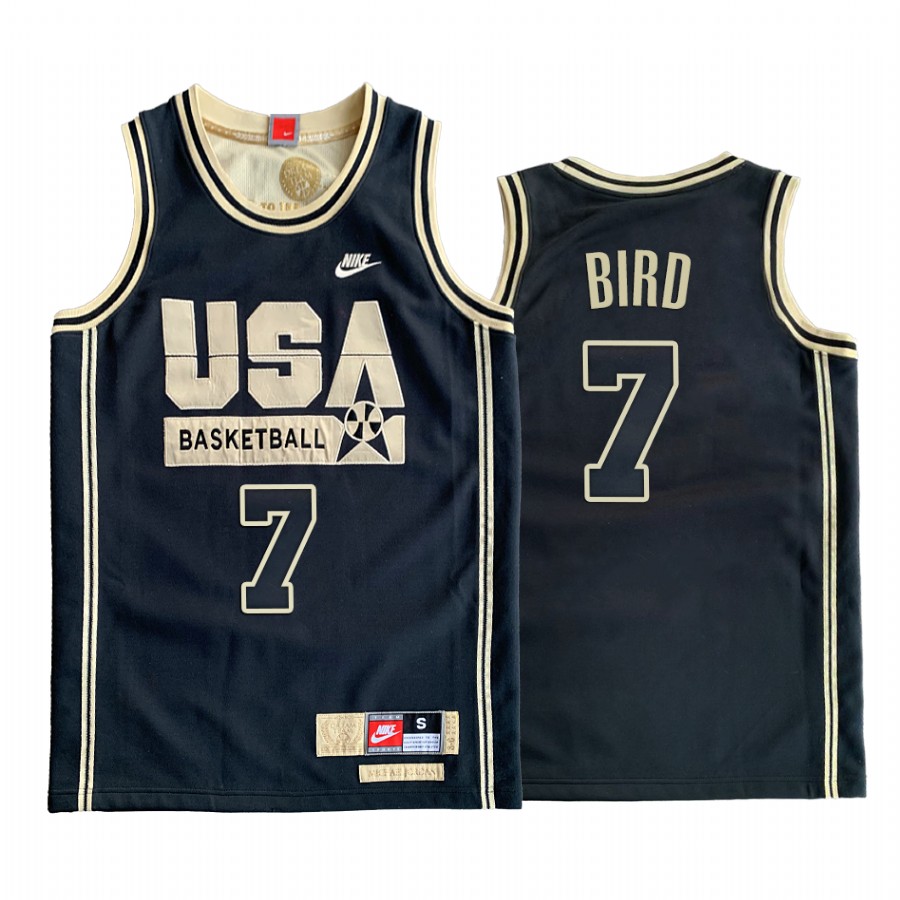 USA Larry Bird Dream Team Black 1992 Olympics Golden Limited Edition Jersey