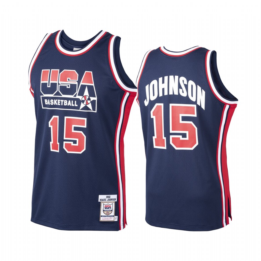 USA Magic Johnson Dream Team 1992 Olympics Home Jersey