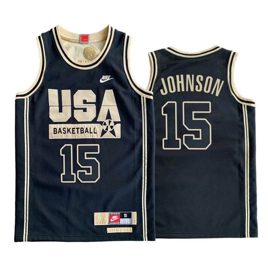 USA Magic Johnson Dream Team Black 1992 Olympics Golden Limited Edition Jersey