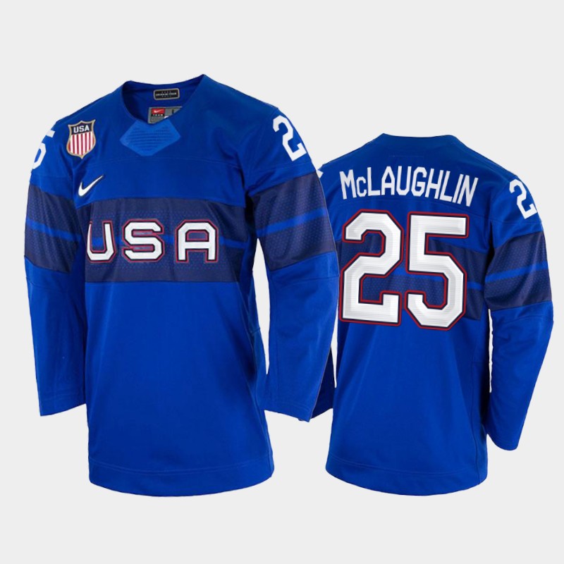 USA Marc McLaughlin 2022 Winter Olympics Royal #25 Jersey