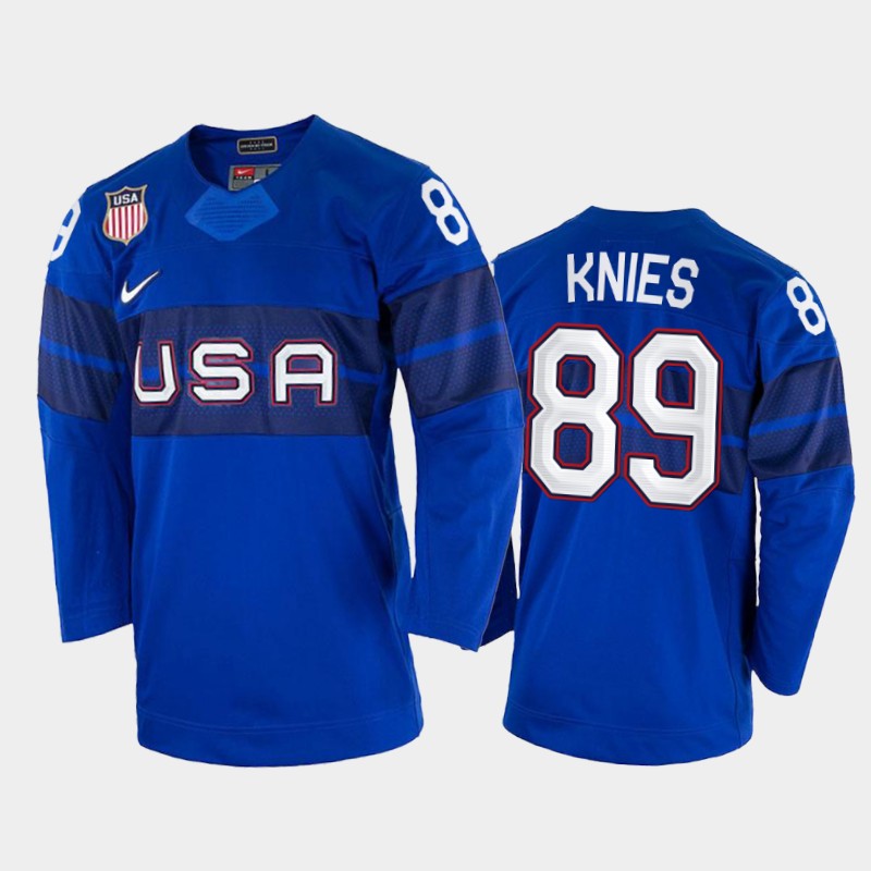 USA Matthew Knies 2022 Winter Olympics Royal #89 Jersey