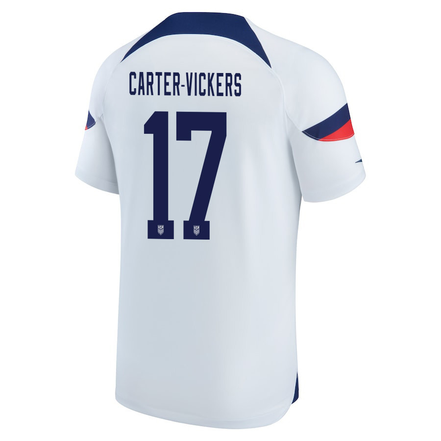 USA National Team 2022-23 Carter-Vickers 17 Home Men Soccer Jersey – White USA National Team 2022-23 Carter-Vickers 17 Home Men Soccer Jersey – White