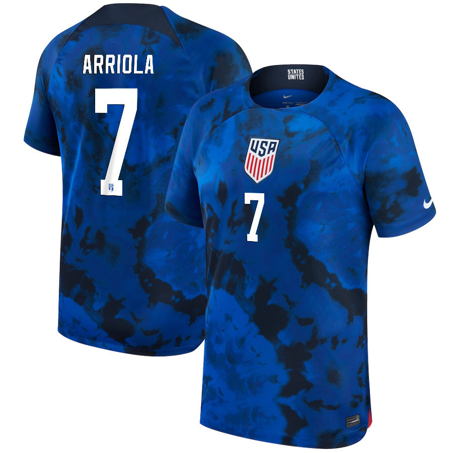 USA National Team 2022-23 Qatar World Cup Paul Arriola 7 Away Men Soccer Jersey