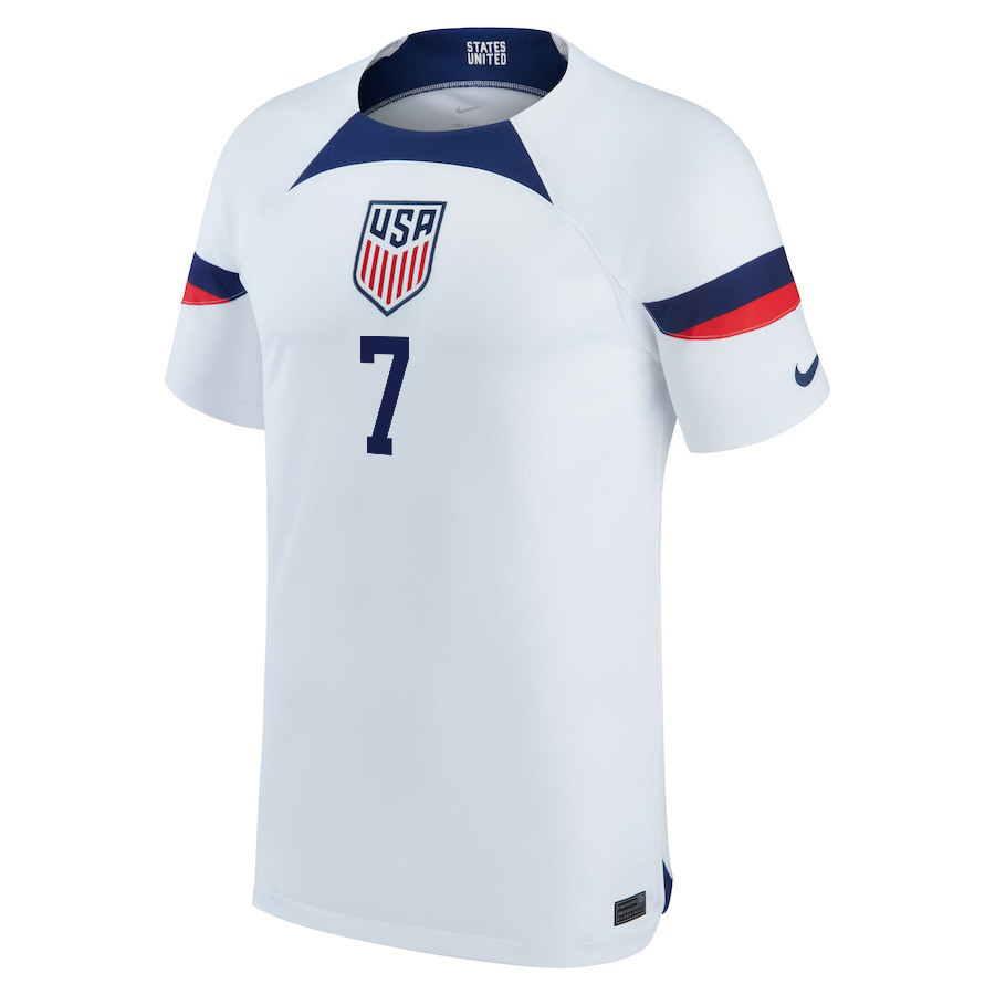 USA National Team 2022-23 Qatar World Cup Paul Arriola 7 Home Men Soccer Jersey – White