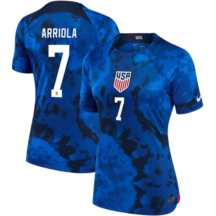USA National Team 2022 Qatar World Cup Paul Arriola 7 Blue Away Women Soccer Jersey
