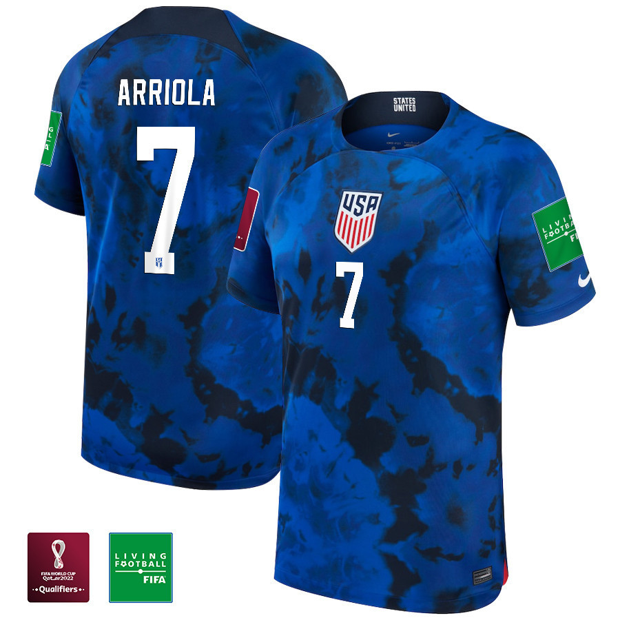 USA National Team FIFA World Cup Qatar 2022 Patch Paul Arriola 7 – Away Soccer Jersey