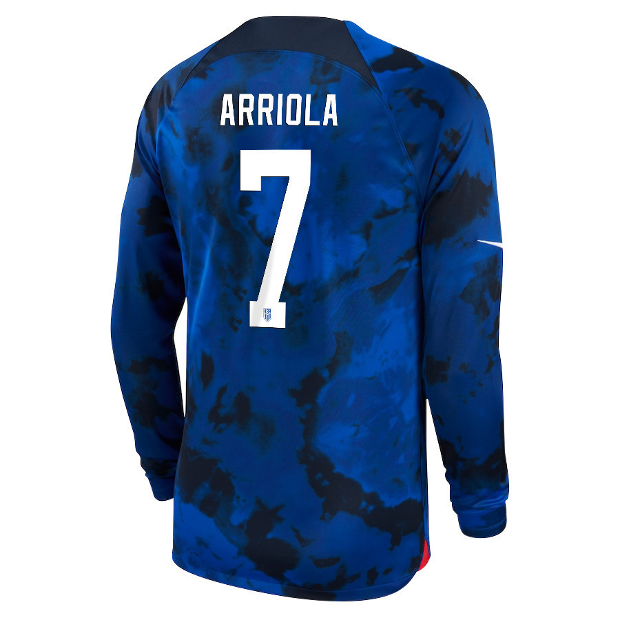 USA National Team FIFA World Cup Qatar 2022 Patch Paul Arriola 7 – Men Away Long Sleeve Soccer Jersey USA National Team FIFA World Cup Qatar 2022 Patch Paul Arriola 7 – Men Away Long Sleeve Soccer Jersey