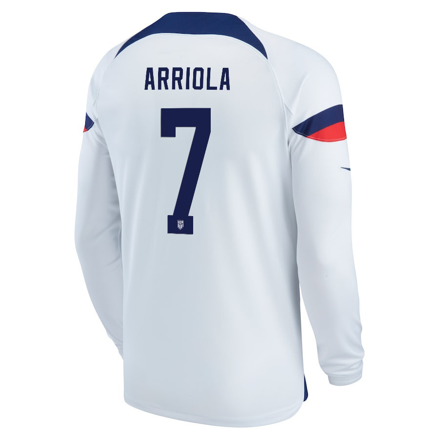 USA National Team FIFA World Cup Qatar 2022 Patch Paul Arriola 7 – Men Home Long Sleeve Soccer Jersey USA National Team FIFA World Cup Qatar 2022 Patch Paul Arriola 7 – Men Home Long Sleeve Soccer Jersey