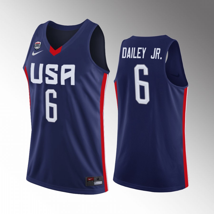 USA Team 2022 FIBA U18 Americas Champion Eric Dailey Jr. #6 Navy Jersey