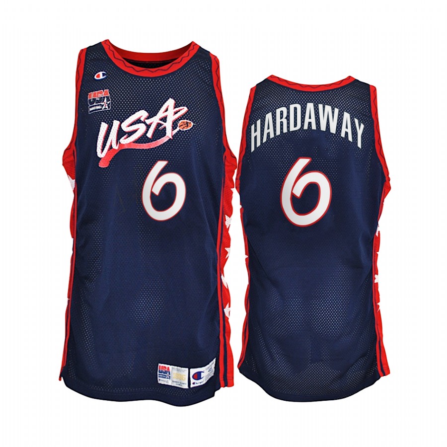 USA Team Anfernee Hardaway #6 Navy 1996 Olympics Jersey