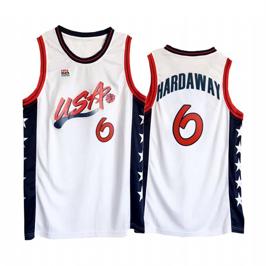 USA Team Anfernee Hardaway #6 White 1996 Olympics Jersey