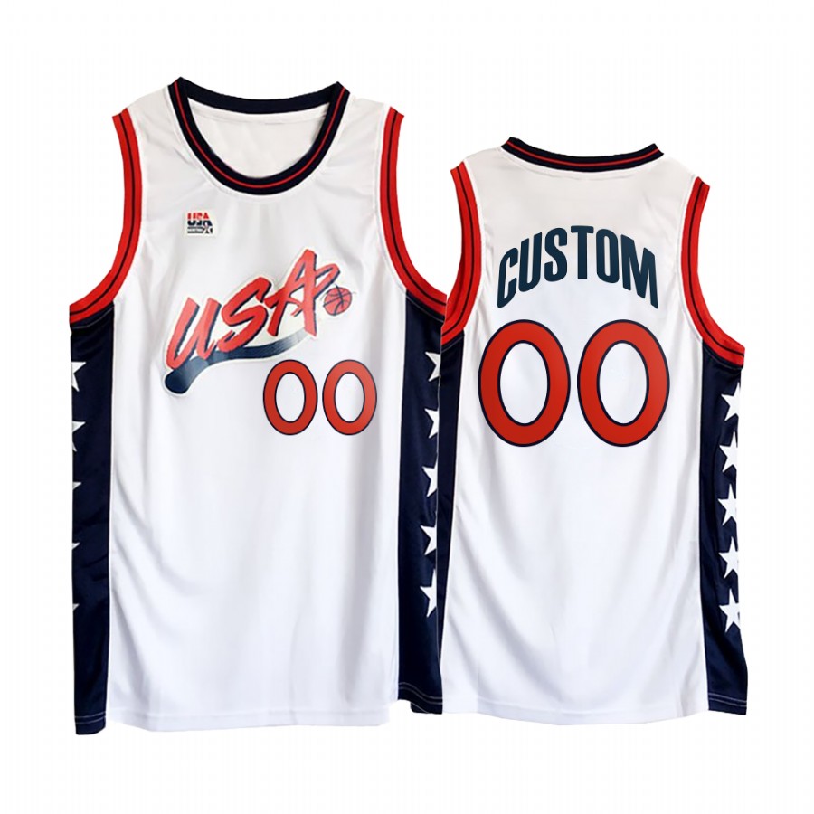 USA Team Custom #00 White 1996 Olympics Jersey