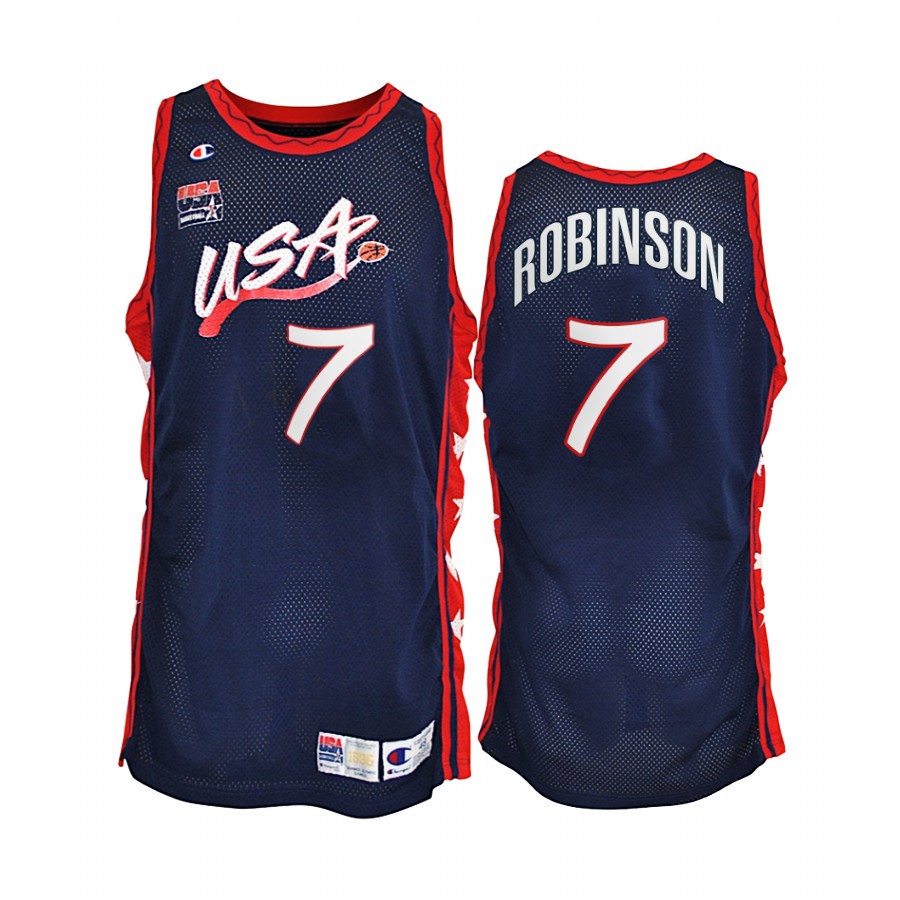 USA Team David Robinson #7 Navy 1996 Olympics Jersey