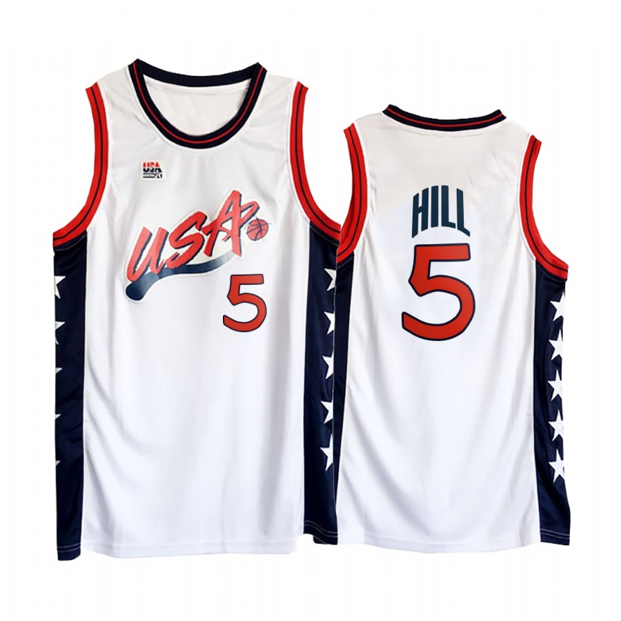 USA Team Grant Hill #5 White 1996 Olympics Jersey