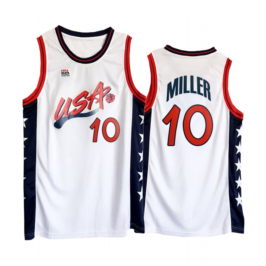 USA Team Reggie Miller #10 White 1996 Olympics Jersey