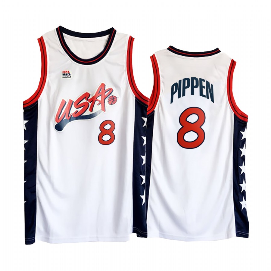 USA Team Scottie Pippen #8 White 1996 Olympics Jersey