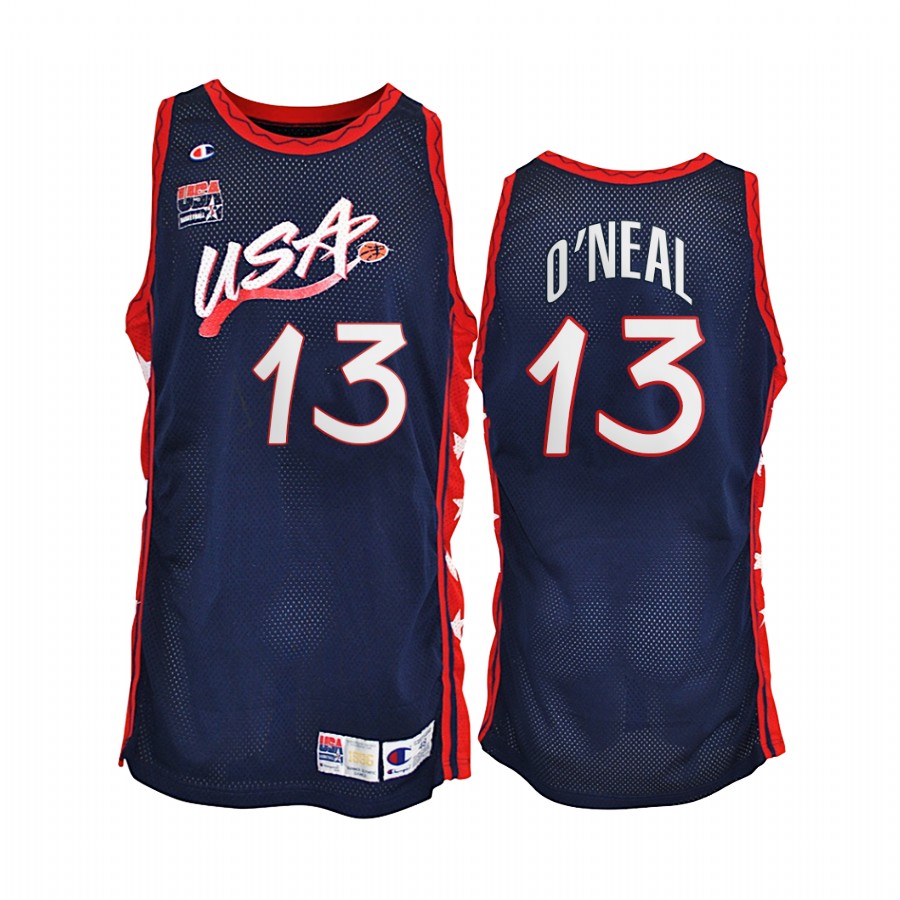 USA Team Shaquille O'Neal #13 Navy 1996 Olympics Jersey