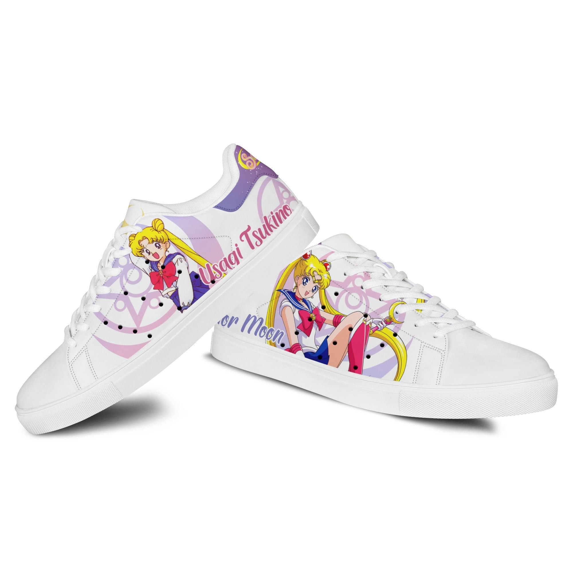 Usagi Tsukino Sailor Skate Sneakers Custom Sailor Anime Shoes