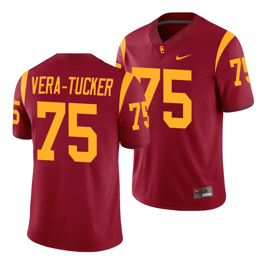 USC Trojans Alijah Vera-Tucker Game Cardinal College Jersey