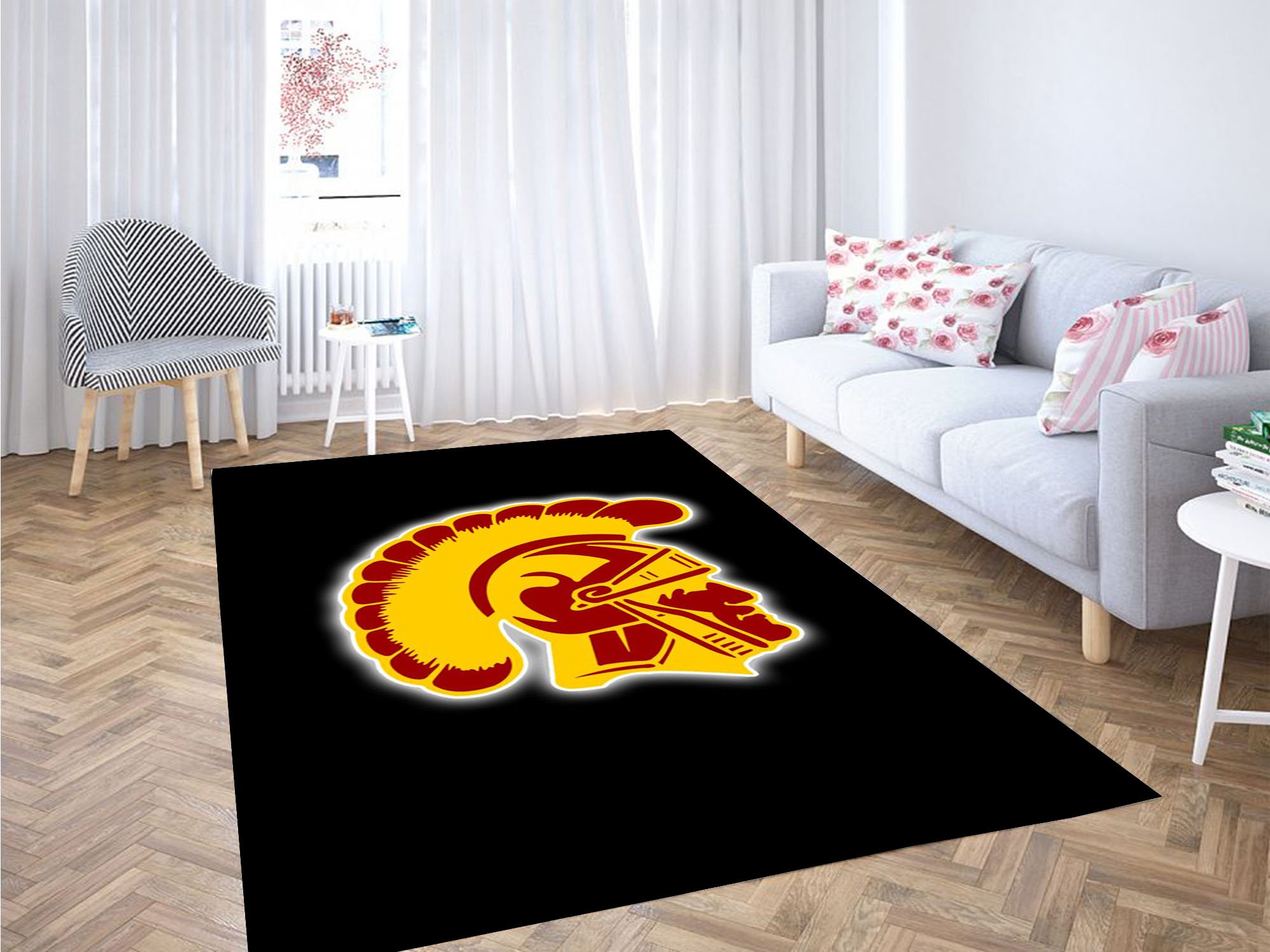 Usc Trojans Baseball Logo Carpet Rectangle Rug