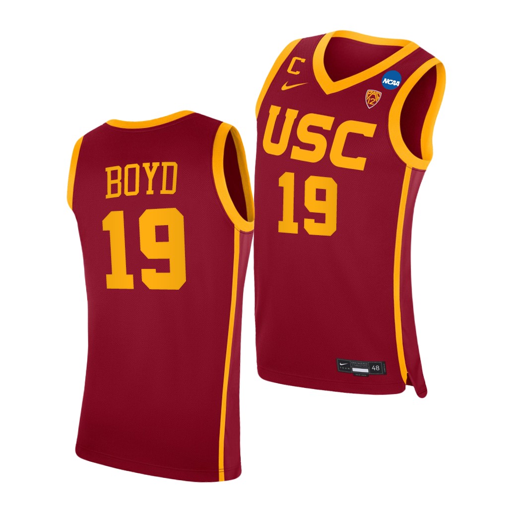 USC Trojans Bob Boyd Cardinal Retired Number PAC-12 Jersey