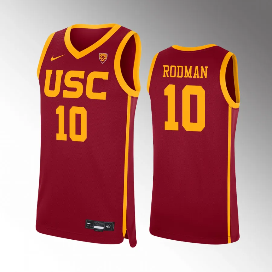 USC Trojans DJ Rodman Men's College Cardinal #10 Jersey