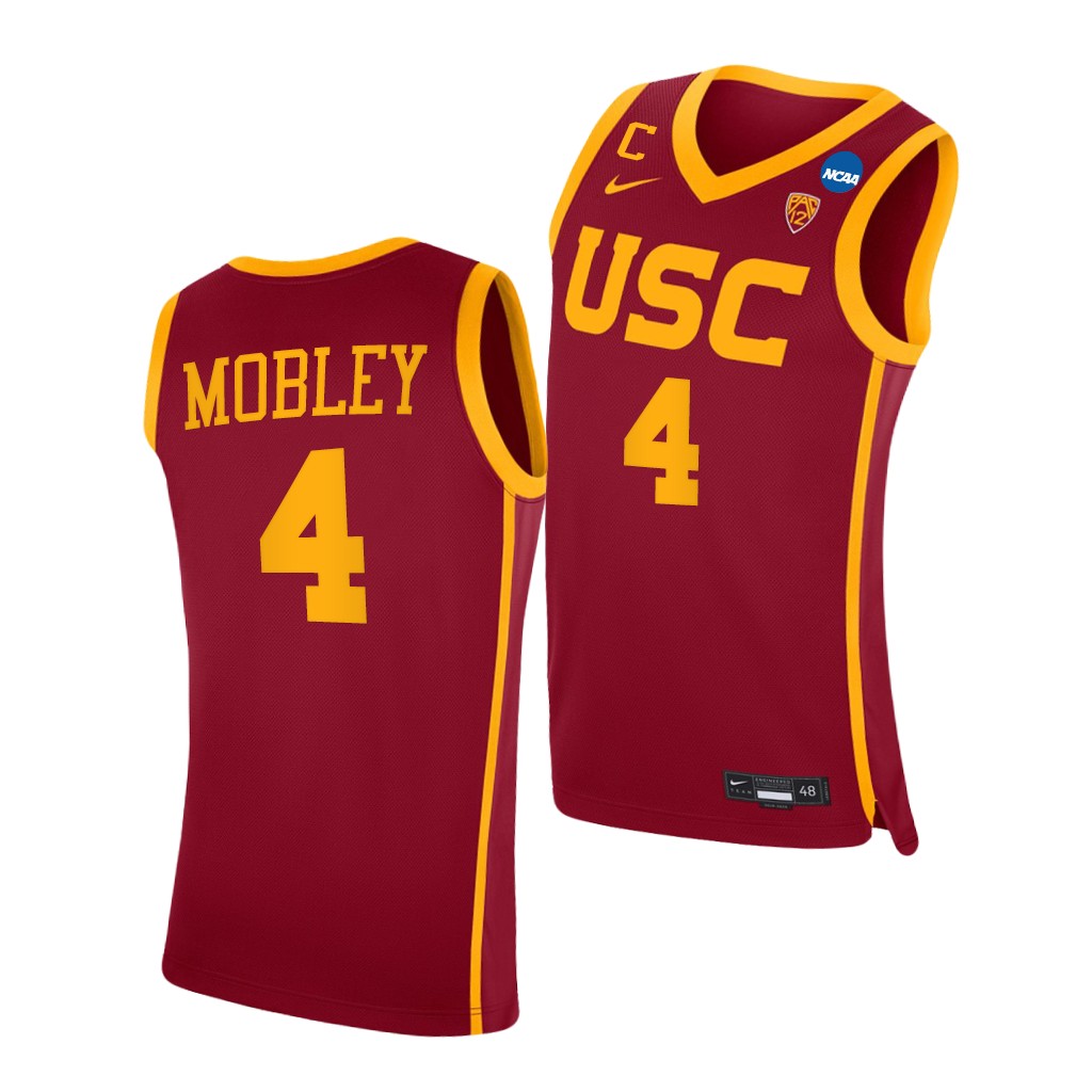 USC Trojans Evan Mobley Cardinal 2021 March Madness Sweet 16 PAC-12 Jersey