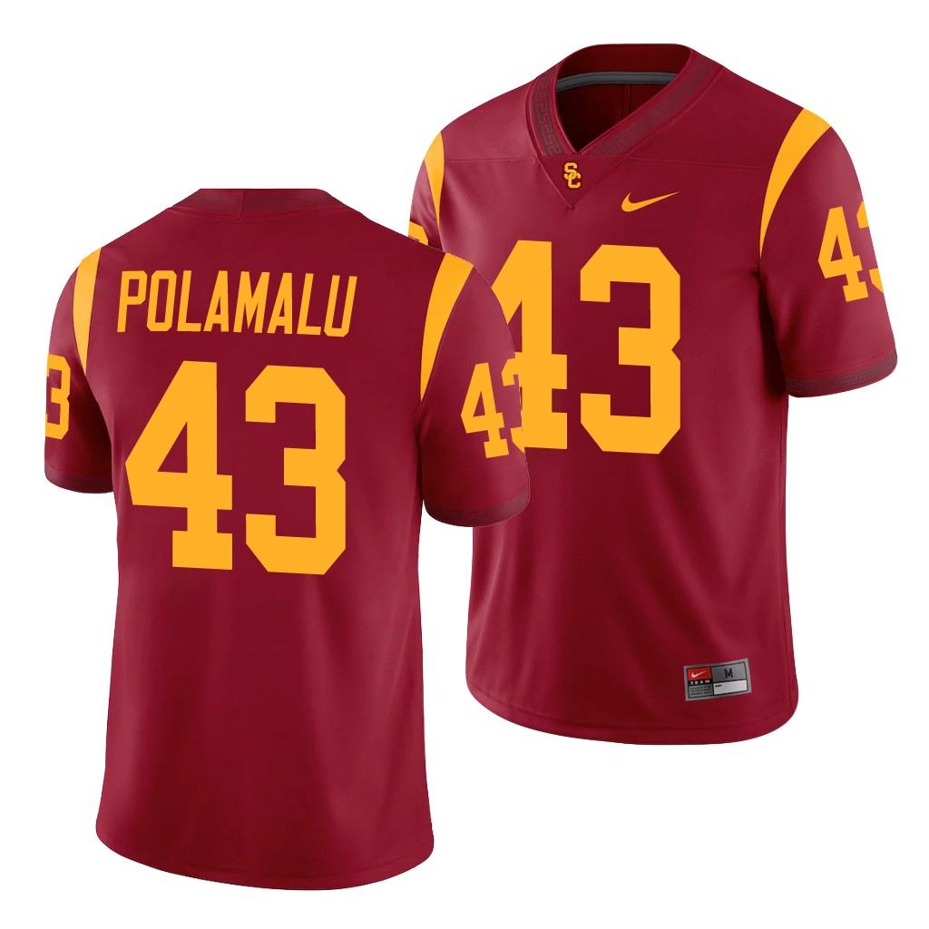 USC Trojans Troy Polamalu Cardinal College Men's Alumni Player Game Jersey