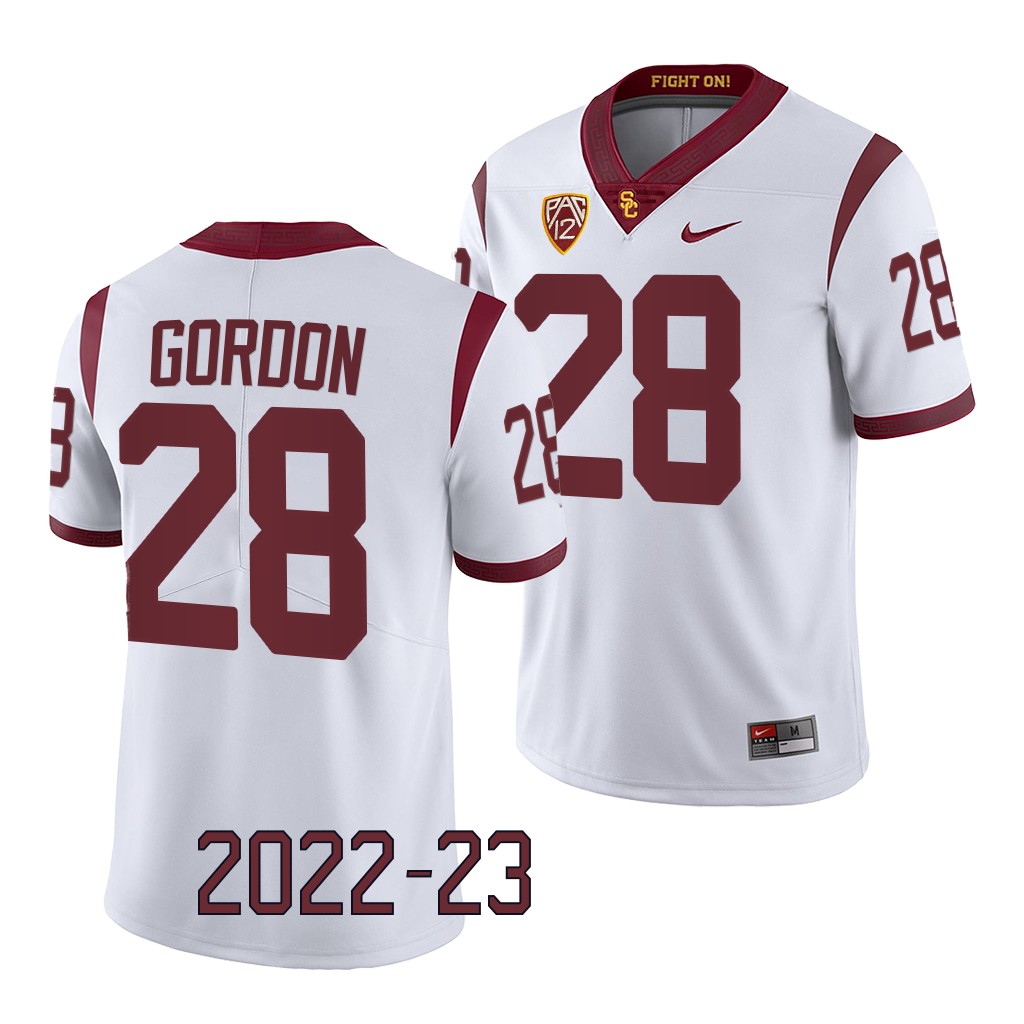 USC Trojans Xamarion Gordon Jersey 2022-23 College White #28 Game Men's Shirt