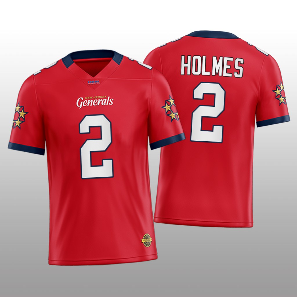 USFL New Jersey Generals Ben Holmes Red - Men's