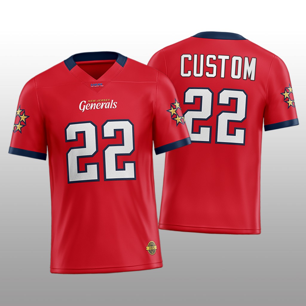 USFL New Jersey Generals Custom Red - Men's