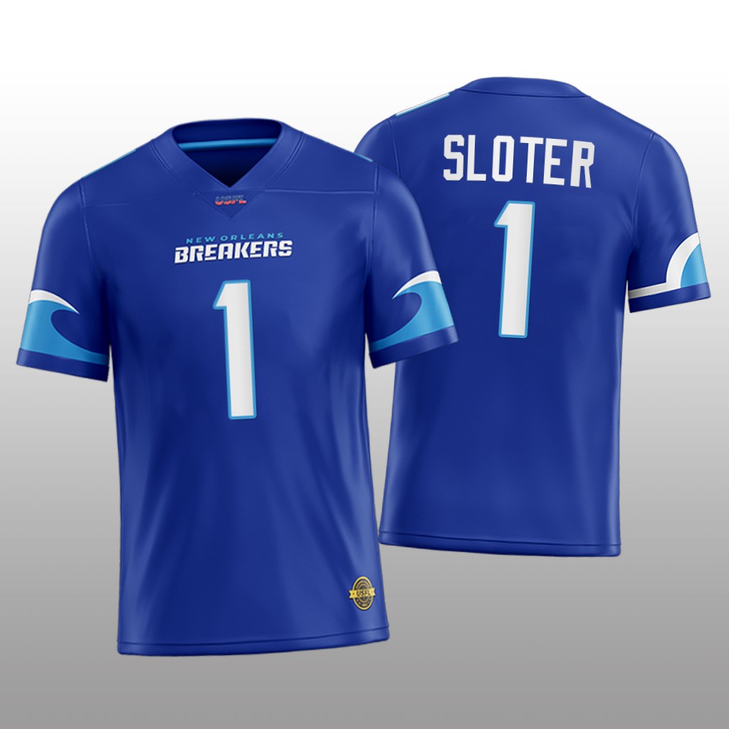 USFL New Orleans Breakers Kyle Sloter Blue - Men's