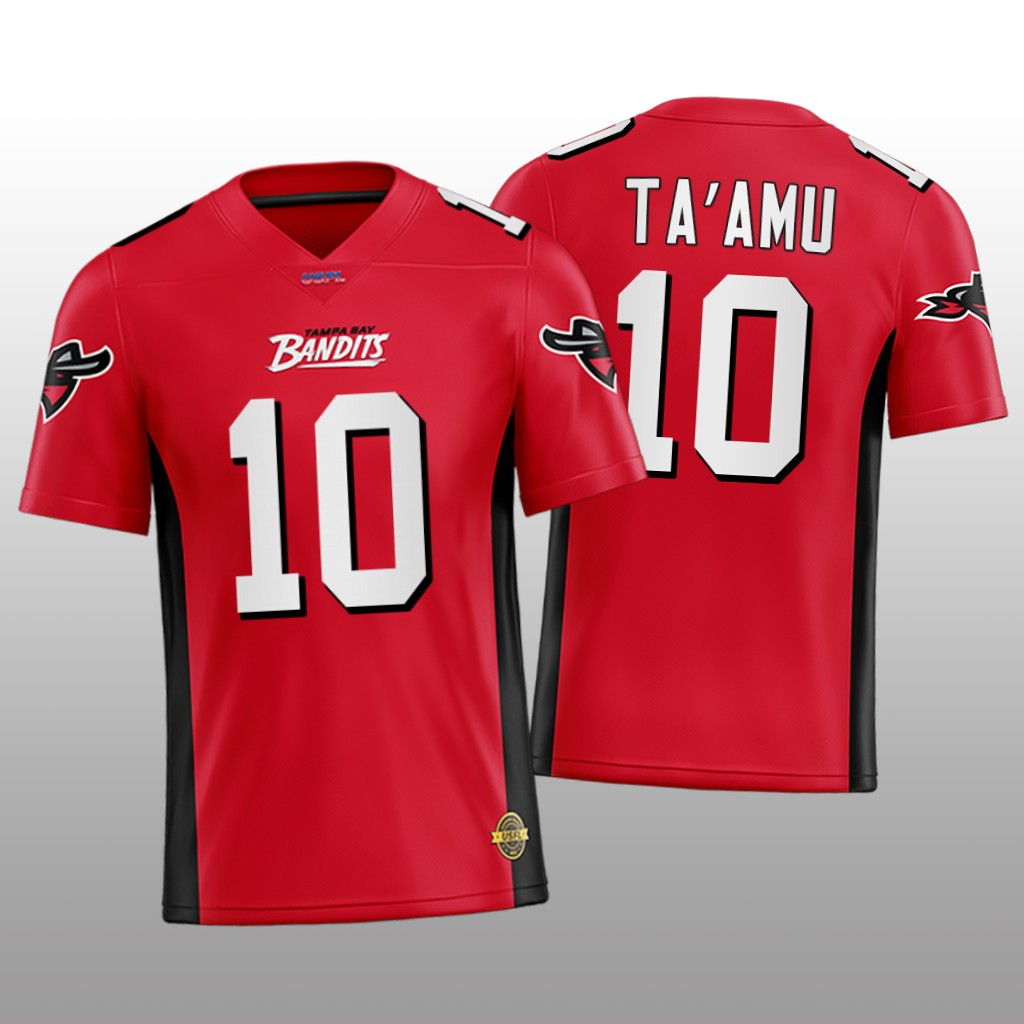 USFL Tampa Bay Bandits Jordan Ta'amu Red - Men's
