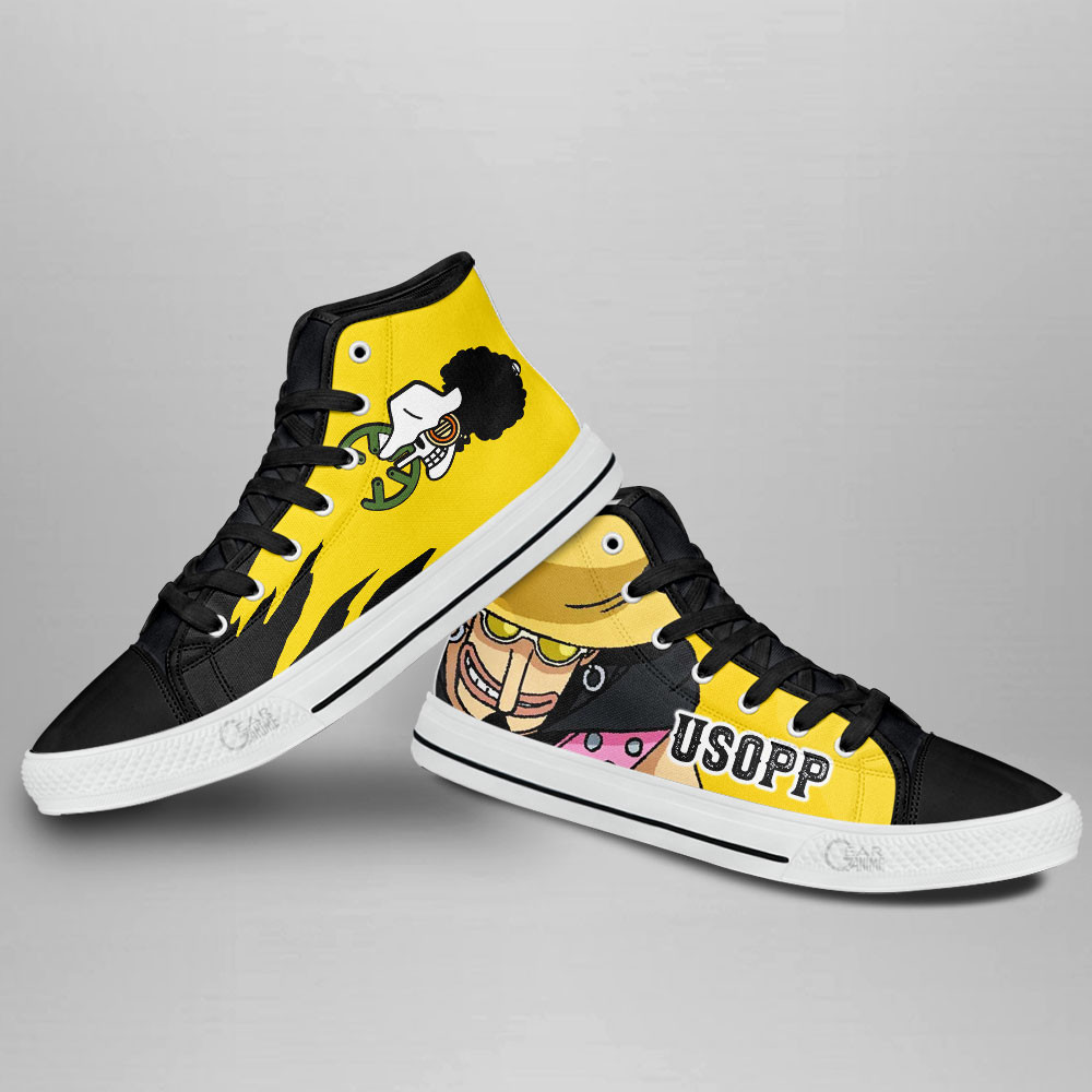 Usopp High Top Shoes One Piece Red Custom Anime Sneakers