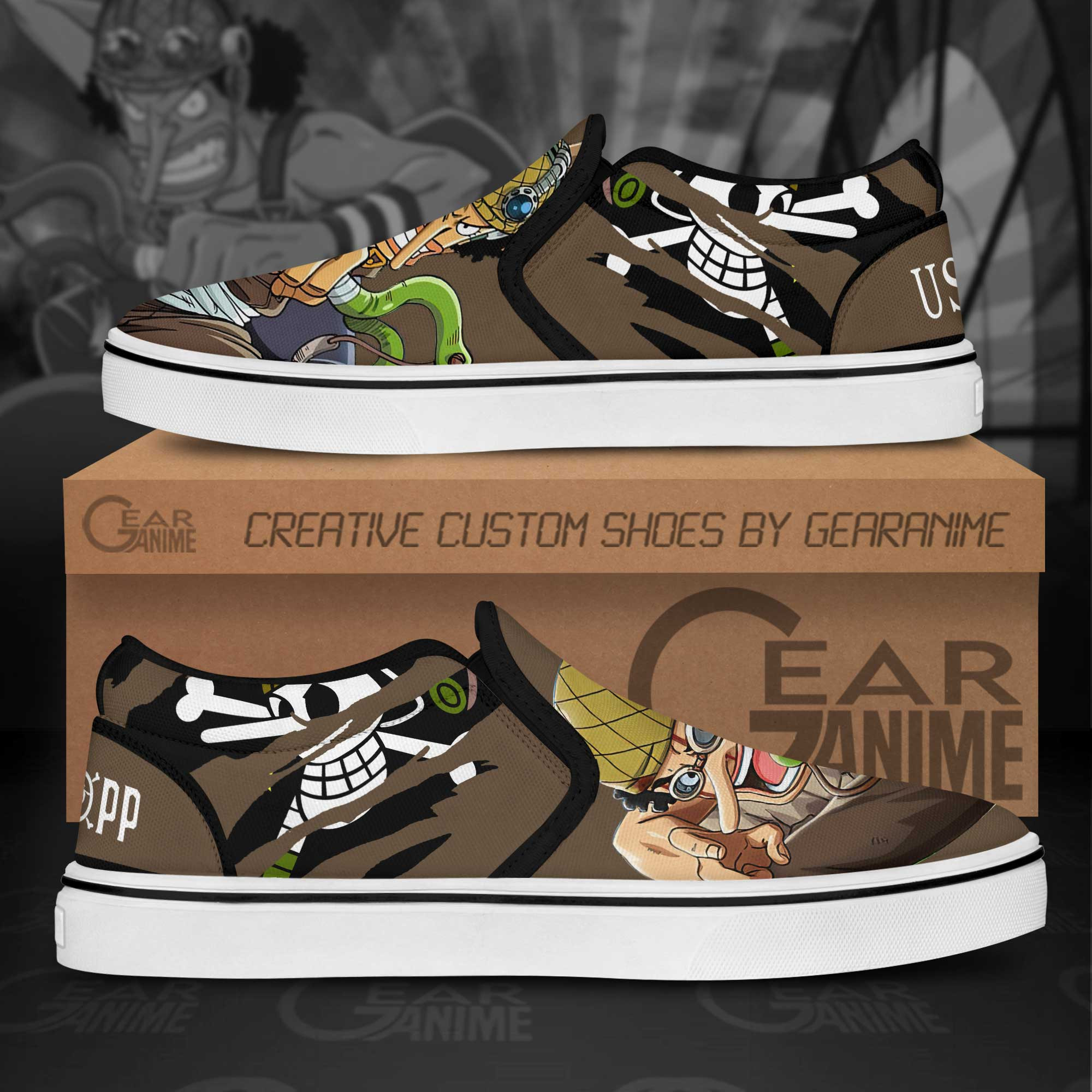 Usopp Slip-On Shoes Canvas One Piece Custom Anime Shoes