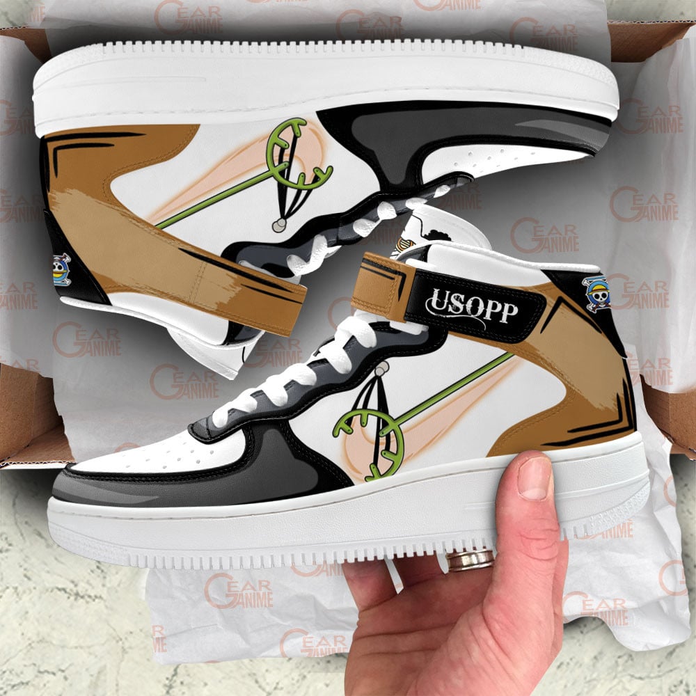 Usopp Sneakers Air Mid One Piece Custom Anime Shoes